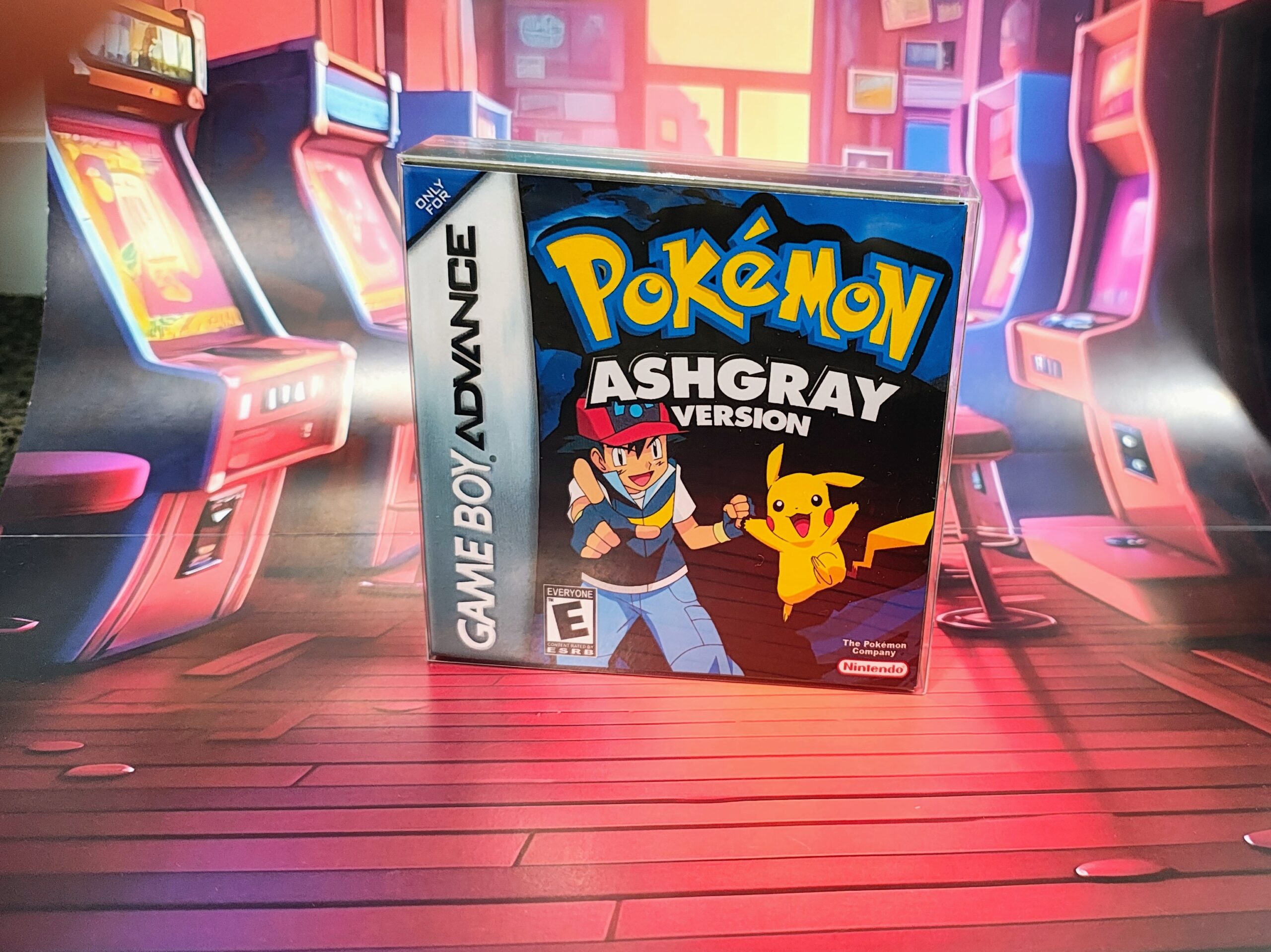 Pokemon Ash Gray custom box and cartridge for Game Boy Advance