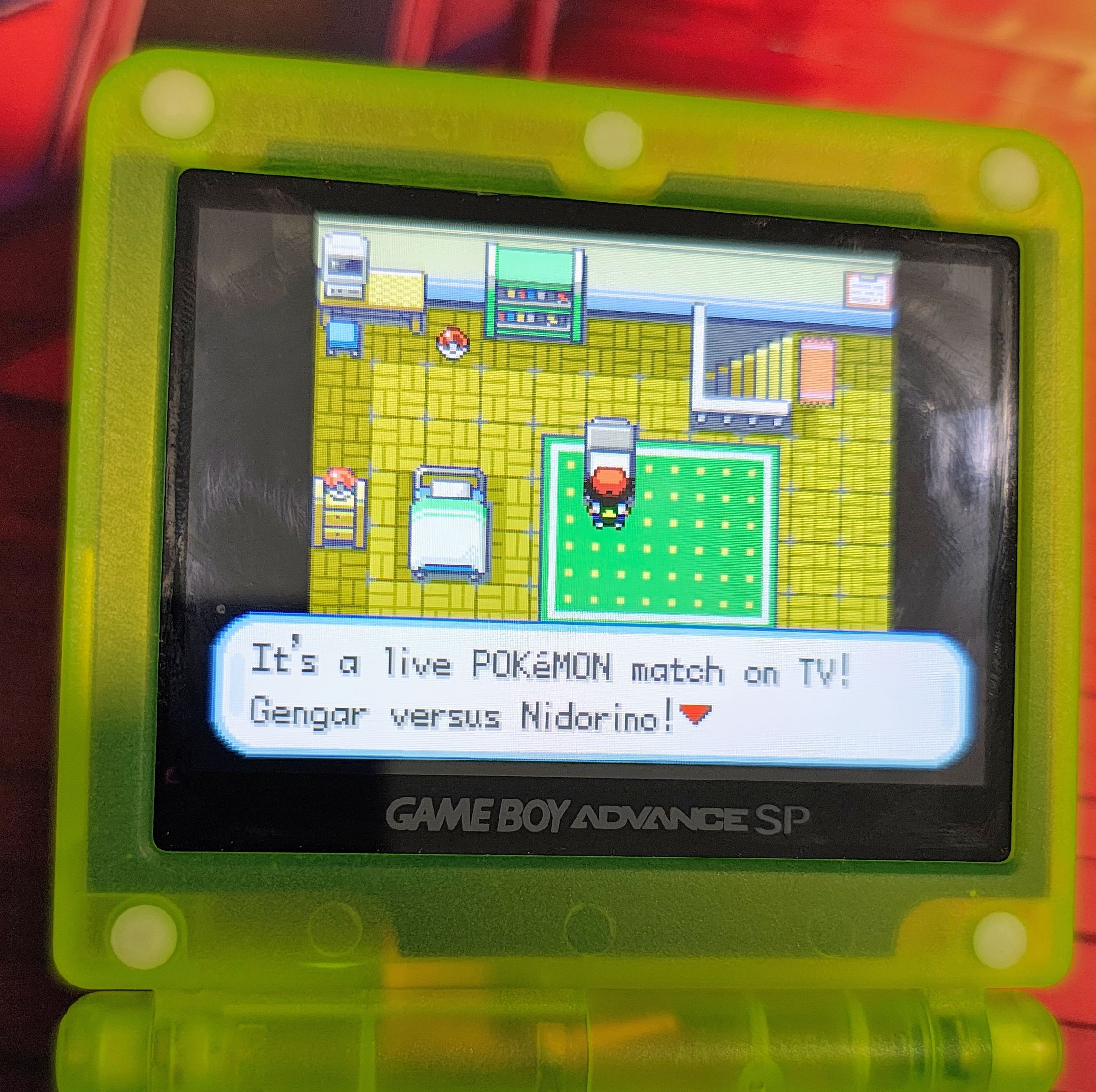Pokemon Ash Gray gameplay screenshot showing a live Pokemon TV match